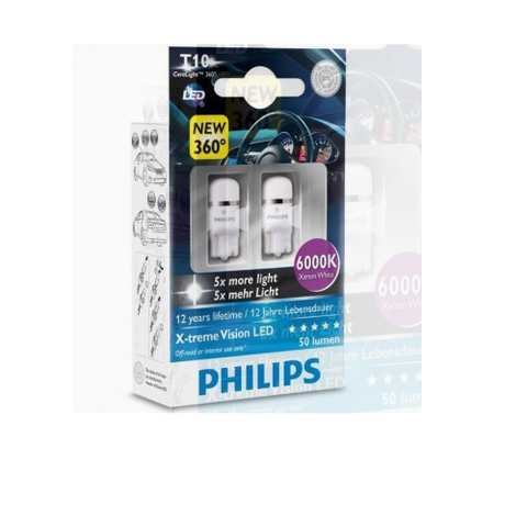 PHILIPS X-treme Vision 360 LED W5W T10 6000K (Twin)