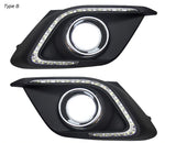 Pair C-Shape LED Daytime Running Light For Mazda 3 Axela DRL Fog Lamp 2014 and up + Turn Signal