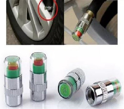 4 x Car Valve Tyre Caps Dust Monitor Wheel Pressure Tire Air Sensor