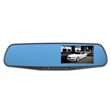 4.3 inch HD Blue Rearview Mirror Dual Lens Car DVR Dash Camcorder Video Driving Recorder