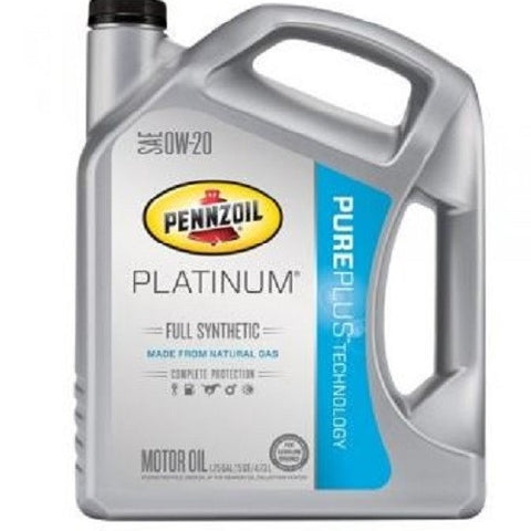 Pennzoil Platinum 0W20 Pure Plus Technology Full Synthetic Motor Oil - 5 Quart