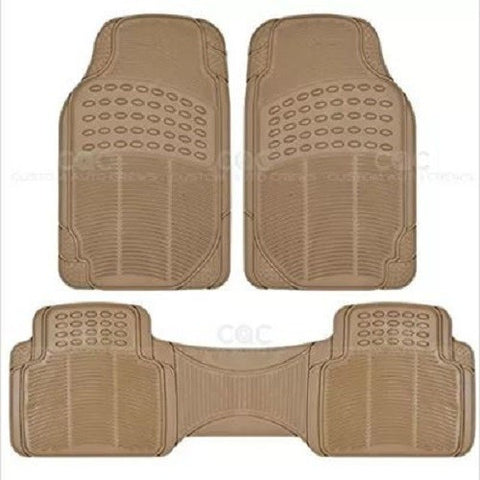 BDK CAR VAN SUV TRUCK RUBBER FLOOR MATS FOR 2-ROWS ALL WEATHER