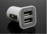 USAMS 3.1A Compact Dual USB Car Charger Adapter (White)