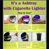 World First Premium Car Ashtray With Built In Cigarette Lighter and Blue LED Backlight - New Year Clearance Sale