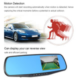 4.3 inch HD Blue Rearview Mirror Dual Lens Car DVR Dash Camcorder Video Driving Recorder