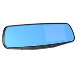 4.3 inch HD Blue Rearview Mirror Dual Lens Car DVR Dash Camcorder Video Driving Recorder