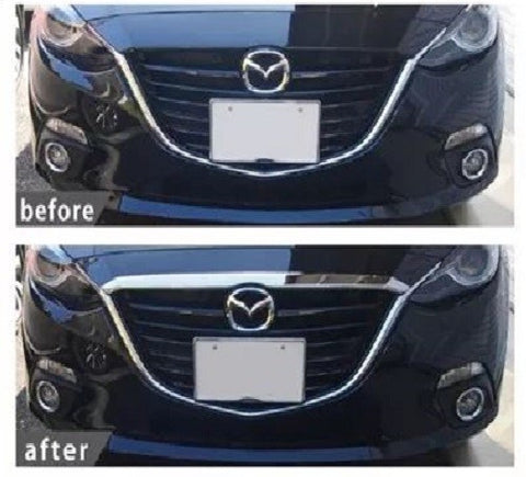 Chrome Front hood molding cover trim for 2014 mazda 3