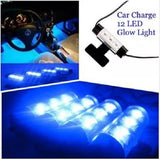 4x 3LED Car Charge Glow Interior Light Decorative Footwell Neon Lamp 12V Blue