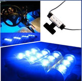 4x 3LED Car Charge Glow Interior Light Decorative Footwell Neon Lamp 12V Blue