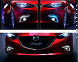 Pair C-Shape LED Daytime Running Light For Mazda 3 Axela DRL Fog Lamp 2014 and up + Turn Signal